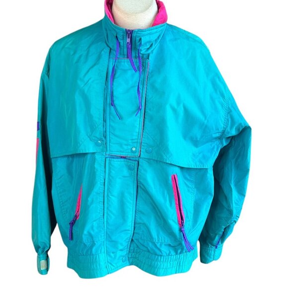Cabin Creek Jackets & Blazers - Cabin Creek Vintage 80s 90s Colorblock Casual Bomber Jacket Size Large